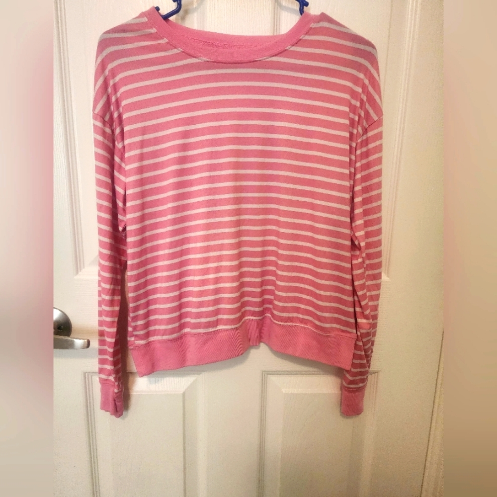 Small Pink and White Striped Sweater